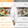 E12 Candelabra LED Bulbs 4000K Daylight Ceiling Fan Light Bulb