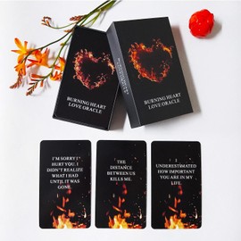 LIGHTOF JUSTICE Burning Heart Love Oracle Cards Deck, Twin Flame Oracle Cards, Oracle Deck Help You Gain Insight into What The Person is Thinking or Trying to Communicate with You