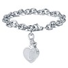 Bracelets for Women Heart Initial Charm - Engraved Letter C