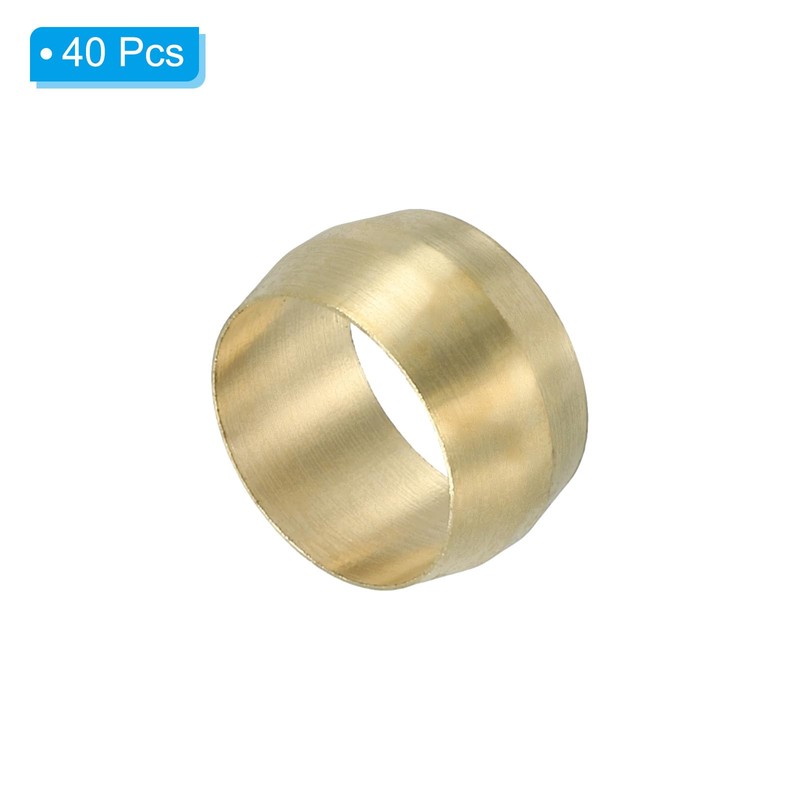 PATIKIL 10mm ID Brass Compression Sleeves, 40 Pieces Brass Compression