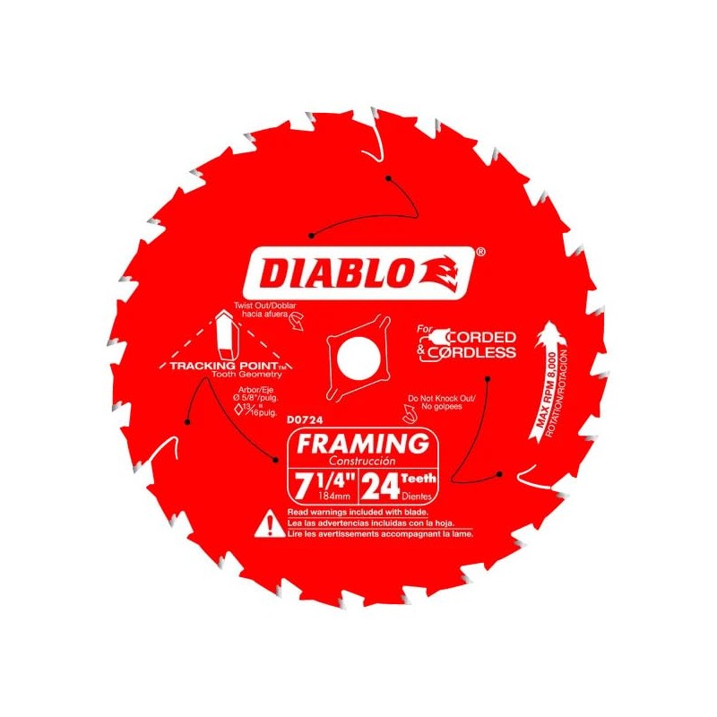 Diablo D0724A 7 1/4" Circular Saw Blade, 24 Tooth Framing