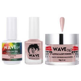 WAVEGEL Soak-Off Gel, Nail Lacquer & Acrylic/Dip Powder Matching Set - Simplicity Collection - #P116 Too Cute