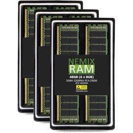 NEMIX RAM 48GB (6X8GB) DDR4 3200MHZ PC4-25600 1Rx8 1.2V CL22 288-PIN ECC RDIMM Registered Server Memory KIT Compatible with Dell PowerEdge XR11 Rack Server
