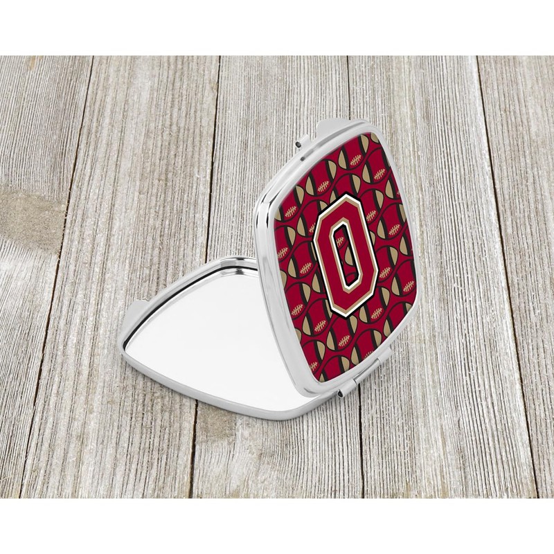 Caroline's Treasures Letter O Football Garnet and Gold Compact Travel