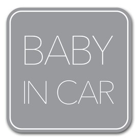 Baby Car Magnet (Simple Design) Baby in Car, Baby On Board Sticker, Sign, Simple, Gray (Magnet)