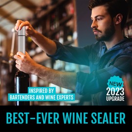 VINVOLI Wine Preserver Set - New 2023 Wine Vacuum Pump with 2 Reusable Wine Stoppers - Wine Sealer and Wine Saver to Keep Wine Fresh Longer - Professional Quality for Wine Lovers and Sommeliers