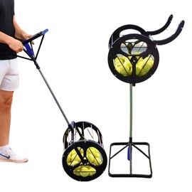 Multi-Functional Tennis Ball PickerMulti-Functional Tennis Ball Picker – Tennis Ball Storage Basket & Ball Launcher, Ideal for Beginners, Holds 80 Balls, Quick Setup