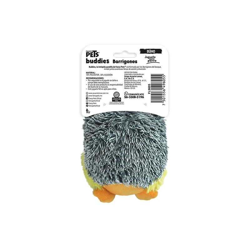 Fancy Pets Juguete para Perros de Peluche Buho Barrigón Buddies