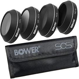 Bower Mavic Pro 4pc Professional Filter Kit | 4K HD Optics ND4, ND8, ND16, CPL Filter Set for Mavic Pro Drone Accessories. Enhance Your Aerial Photography