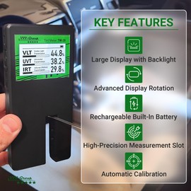 Digital Car Window Tint Meter TM-28 – Side Window Tint Tester for Light Transmission, UV/IR Rejection, Auto Calibration, Display Rotation (TM-28)