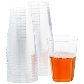 DecorLine Crystal Clear Hard Tumblers - 14 oz (Pack of 20) - Durable & Elegant Transparent Party Cups with Premium Quality & Style - Perfect for Events, Celebrations & Everyday Use