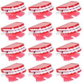 HAPPY DEALS ~ Wind Up Chatter Teeth | 12 Pack | 1.75 inch Chattering Walking Toys