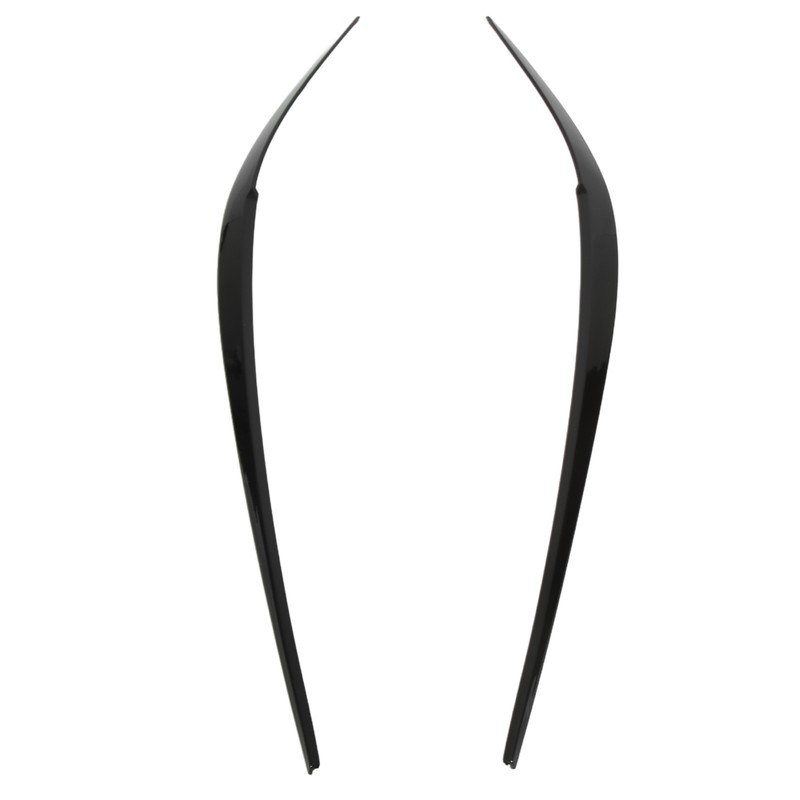 Pair Headlight Eyebrow Glossy Black Trim Front Left Right Decoration