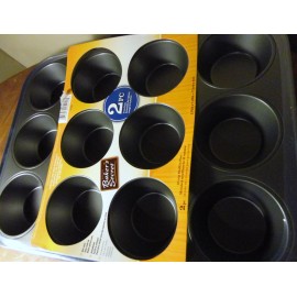 Chefmate BAKER'S SECRETE 2 PIECE NONSTICK TWIN PACK 12 CUP MUFFIN PAN NEW