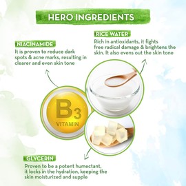 Metrey Herbotech Maama-Earth Rice Face Wash with Rice Water and Niacinamide, Glass Skin Formula, 150 ml, Pack of 2