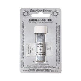 Sugarflair New Edible Lustre Powder - Satin Silver