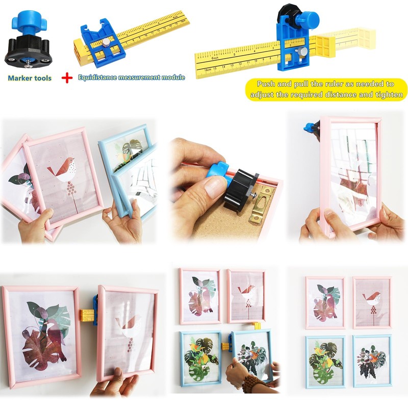 laffeya Picture Hanging Marker, Keyhole Marker Picture Hanger with Level