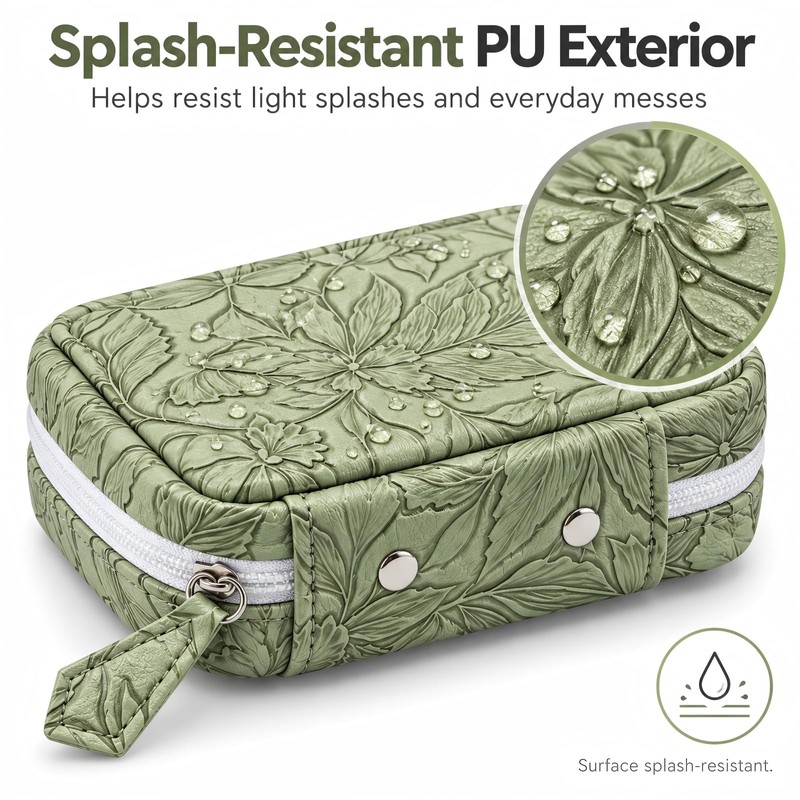 A8 Pill Pouches for Travel, 14 Reusable Pouches, Green Travel