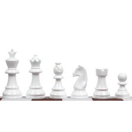Sunrise Chess Staunton 6 Plastic Chess Pieces - Snow White for a Stylish and Elegant Chess Game (King Height 95 mm)