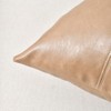 Fancy Homi 2 Packs Tan Long Lumbar Faux Leather Decorative