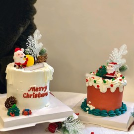 Cyodoos 24PCS Christmas Cupcake Toppers Picks Artificial Pine Tree for Merry Christmas Table Decorations Baby Shower Decorations Supplies