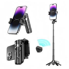 Foldable Multifunctional magnetic selfie stick phone tripod, can simulate camera photography, content creator tools, very suitable for travel - Color: Upgraded version (no magnetic attraction)