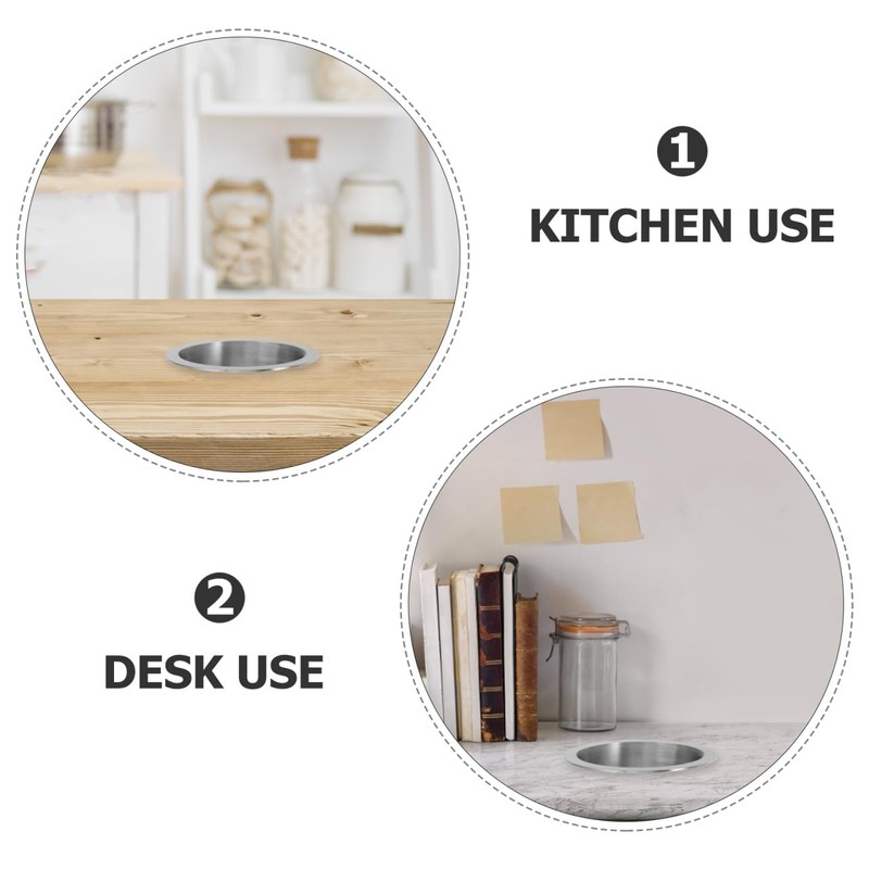 PRETYZOOM Stainless Steel Trash Grommets - Drop-in Trash Chute Round
