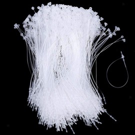 Pack of 2000 Safety Threads (300 mm) Safety Threads for Labels Cable Ties Safety Threads Loop Pins for Clothing Other Product Labels Loop Pins Plastic (White, 30 cm)