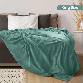 Utopia Bedding Fleece Blanket King Size Celadon 300GSM Luxury Fuzzy Soft Anti-Static Microfiber Bed Blanket (90x102 Inches)