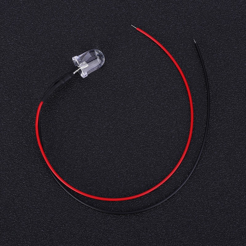 50PCs 12V LED Pre Wired Luminous Diode 10mm Round Head