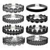 Eigso 8Pcs Gothic Tattoo Lace Choker Necklaces Set for Women