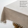 Linen Rectangle Table Cloth Neutral Textured Rustic Tablecloth, Wrinkle Free
