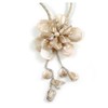 Avalaya Large Shell Flower Pendant with Faux Leather Cord in