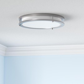 ASD LED 18" Round Flush Mount Lighting, Close to Ceiling Light Fixture | 3CCT, Dimmable, Energy Star, ETL Listed | 28W 2250LM 3000-5000K 120V | Low Profile Double Ring Lamp | Nickel, 4 Pack