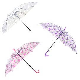 MantraRaj Printed Umbrella Unisex Coloured Dot Pattern Umbrella Walking Hiking Ladies Mens Unisex Stormproof Automatic Folding Transparent Strong Rain Outdoor X 1 Random Color Sent