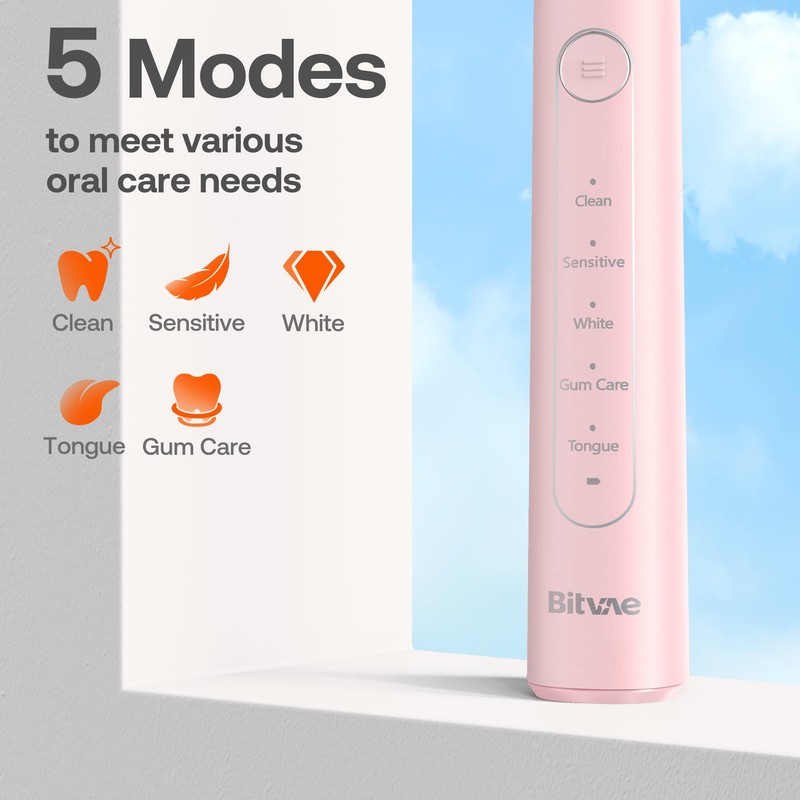 Bitvae R2 Rotating Electric Toothbrush for Adults with 8 Brush