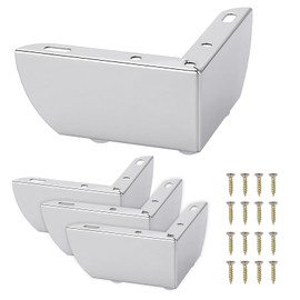 SUMNACON 4Pcs 5.5cm Metal Sofa Legs Furniture Feet Wardrobe Leg, Modern Solid Sofa Feet Cabinet Feet Table Legs for DIY Replacement (Silver)