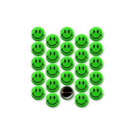 Smiley Face Pinback Buttons – Classic Round Badge, Durable Metal with Secure Pinback, Ideal for Backpacks and Clothing – Emoji Novelty Pins for Parties, Giveaways and Everyday Wear, 1 Inch (25 Pack)