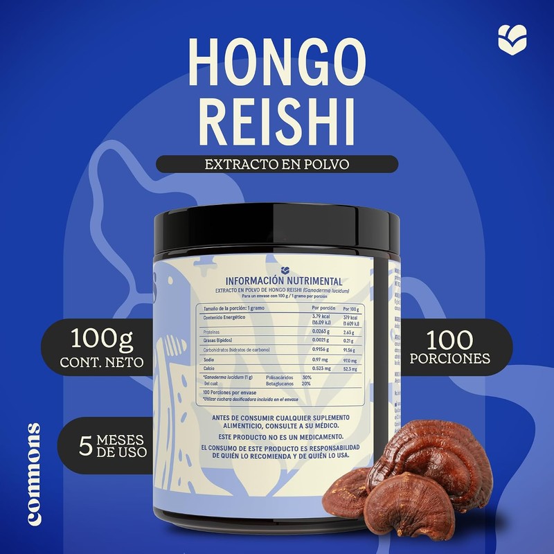 COMMONS Hongos Adaptógenos Kit Calma Reishi y Tulsi Extracto Puro