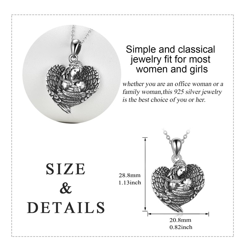 YAFEINI Angel Wings Necklace Mother Necklace Mothers Day Gifts for