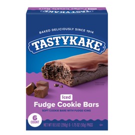 Tastykake ⚫️ New Tastykake Iced Fudge Cookie Soft Chocolate Icing Baked Bars 10.5oz