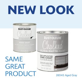 Rust-Oleum Aged Gray Chalked All-in-One Ultra Matte Paint | One Coat Coverage | No Primer, Sanding, Or Topcoat Needed | Easy Clean Up | Made in USA | 30 OZ