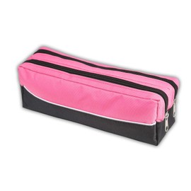 ARPAN Large Pencil Case with Double Zipper Fabric Pencil Case for Office School Stationary, College Students, Make-Up Bag (Pink- Pack of 2)