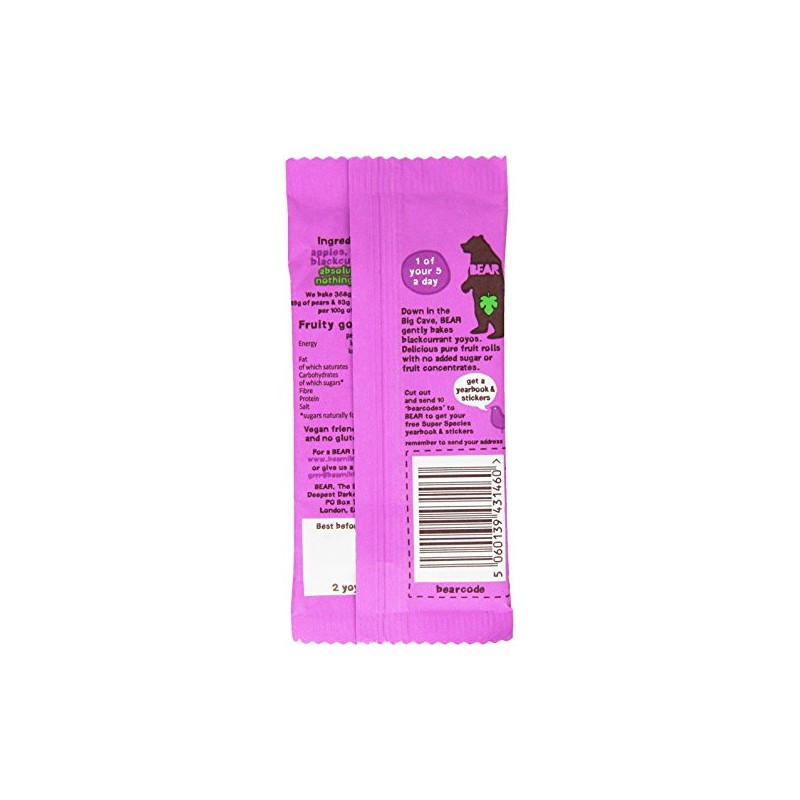 BEAR Yoyos Blackcurrant Fruit Rolls, 20g