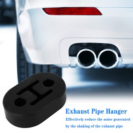 Fumanduo 4Pcs Exhaust Hanger Rubber, Universal Rubber Exhaust Mount Bracket Car Heavy Duty Exhaust Insulator Shock Absorbent Mount Bracket Bushing Muffler Insulator, 2 Holes, 12mm