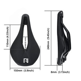 EC90 Bicycle Saddle, Bicycle Seat, Racing Saddle, Mountain Bike Saddle Soft Hollow Butt Pain Light Breathable Comfortable Shock Absorbing Road Bicycle, black