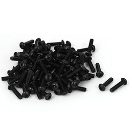Sourcingmap M4 x 16mm Hex Socket Button Head Cap Machine Screws Black 100 Pcs
