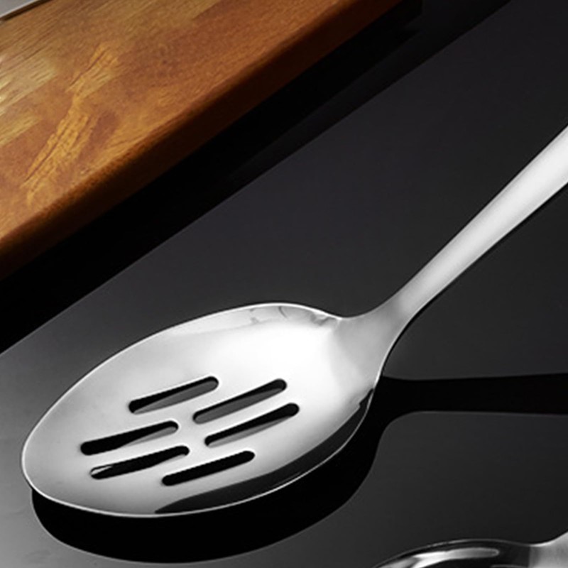 1 Pcs Slotted Soup Spoon Stainless Steel Cooking Kitchen Serving