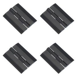 sourcing map Black Plastic Hinges, Acrylic Hinges Small Hinge 45 x 35 mm Transparent Continuous Piano Folding Hinge for Cabinet Crafts Furniture Display Stand Pack of 4