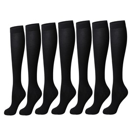Aoxwomens Compression Socks Knee-High Athletic Socks Running Hiking Nursing Pregnacy Support 15-20MMGH for Men Women